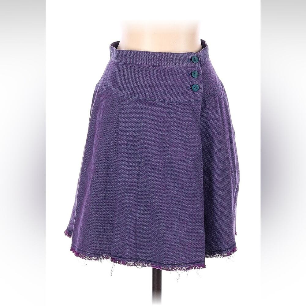 Vintage Lee Wright Collection purple button pleated skirt, size 9/10  xs